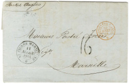 Càd ST PIERRE MARTINIQUE / * Sur Lettre Avec Texte Pour Marseille. Au Recto, Taxe Tampon 16 De Fabrication Locale. 1864. - Other & Unclassified