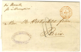 Lettre Avec Texte Daté De Hong Kong Le 17 Juin 1869 Pour Paris, Au Recto Càd Rouge Octo POS.AN.V.SUEZ / P.F.AMB.MARS Et  - Other & Unclassified