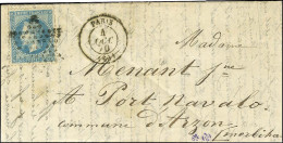 Etoile / N° 29 Rare Càd T 15 PARIS (60) 4 OCT. 70 Sur Lettre Pour Port Navalo. Au Verso, Càd De Passage SARZEAU 16 OCT.  - Krieg 1870