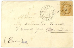 Etoile 3 / N° 28 Càd PARIS / PL. DE LA MADELEINE 2 OCT. 70 Sur Carte Pour Pont-Audemer. Au Verso, Càd D'arrivée 2 NOV. 7 - War 1870