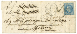 Etoile 17 / N° 29 Càd PARIS / R. DU PONT NEUF 1 OCT. 70 Sur Lettre Pour Vichy Réexpédiée à Melun (zone Occupée). Au Vers - Guerre De 1870