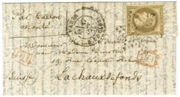 Etoile 24 / N° 30 Càd PARIS / R. DE CLERY 17 OCT. 70 Sur Lettre Pour La Chaux De Fonds. Au Verso, Càd D'arrivée 24 OCT.  - Guerra De 1870