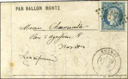 Lettre PAR BALLON MONTÉ Avec Texte Daté Du Mont Valérien Le 19 Octobre 1870 Pour Nantes, Au Recto GC 3179 / N° 37 Càd T  - Guerra De 1870