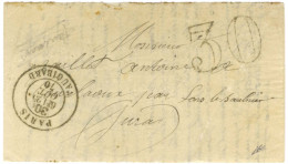 Càd Taxe 30c PARIS / VAUGIRARD 25 OCT. 70 Taxe 30 DT Sur Lettre Pour Lons Le Saunier. Au Verso, Càd D'arrivée 2 NOV. 70. - Oorlog 1870