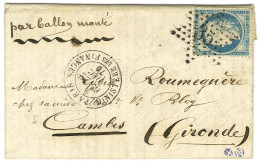 Etoile 35 / N° 37 Càd PARIS / MINISTERE DES FINANCES 22 DEC. 70 Sur Lettre Pour Cambes. Au Verso, Càd D'arrivée 26 DEC.  - Guerre De 1870