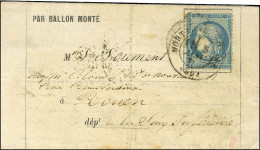 Lettre Avec Texte Daté D'Asnières Le 20 Novembre 1870 Pour Rouen, Au Recto Càd T 17 MORTAGNE-S-HUINE (59) 5 JANV. 71 / N - Oorlog 1870