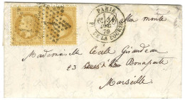 Etoile 1 / N° 28 Paire Càd PARIS / PL. DE LA BOURSE 31 DEC. 70 Sur Lettre Pour Marseille. Au Verso, Càd LYON A AVIGNON 1 - Guerre De 1870