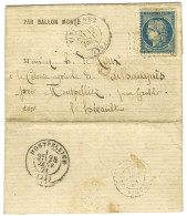 GC 4290 / N° 37 Càd T 17 VINCENNES (60) 13 JANV. 71 Sur Lettre Avec Texte Daté La Varenne Saint Maur Pour Montpellier. A - Guerra De 1870