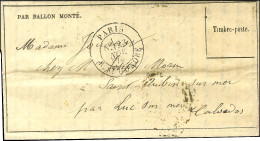 Càd PARIS / R. ST HONORÉ (timbre Tombé Par Immersion) Sur Gazette Des Absents N° 10 Adressée à Sa Femme à St Aubin Sur M - Guerre De 1870