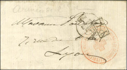 Lettre Avec Texte Daté De Belfort Le 15 Février 1871 Acheminée Par La Croix Rouge Lyonnaise, Au Recto Càd T 16 LYON (68) - War 1870