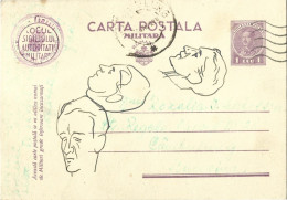 ROMANIA 1938 MILITARY POSTCARD, CENSORED, POSTCARD STATIONERY - Cartas De La Segunda Guerra Mundial