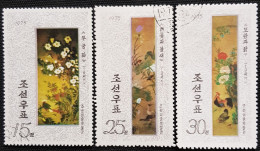 Corée Du Nord 1975 Paintings   Stampworld N° 1407 à 1409 - Korea (Nord-)