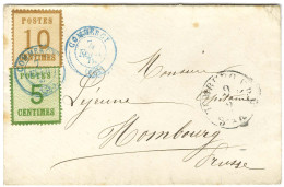 Càd T 15 Bleu COMMERCY (53) / Alsace N° 4 + 5 Sur Lettre Pour Hombourg. 1871. - TB / SUP. - R. - Lettres & Documents