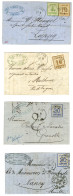 Lot De 4 Lettres Affranchies Avec Càd COLMAR. 1871. - TB / SUP. - Brieven En Documenten