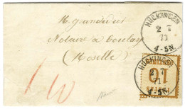 Càd HUCKINGEN / Alsace N° 5 Sur Lettre Pour Boulay. 1871. - SUP. - Briefe U. Dokumente