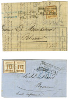 Lot De 2 Lettres Affranchies Avec Càd Encadré STRASBOURG. 1871. - TB / SUP. - Brieven En Documenten