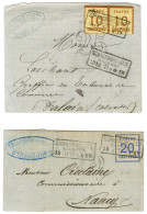 Lot De 2 Lettres Affranchies Avec Càd Encadré STRASBOURG. 1871. - TB / SUP. - Covers & Documents