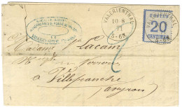 Càd VALERIENTHAL / Alsace N° 6 Sur Lettre Pour Villefranche. Au Recto, Taxe Tampon 2 Bleue. 1871. - TB / SUP. - Covers & Documents