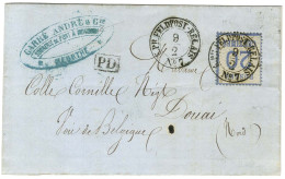 Càd K:PR: FELDPOST-RELAIS / N° 7 (Pont à Mousson) / Alsace N° 6 Sur Lettre Avec Texte Pour Douai '' Voie De Belgique ''. - Lettres & Documents