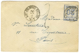 Càd K:PR: FELDPOST-RELAIS / N° 7 (Pont à Mousson) / Alsace N° 6 Sur Lettre Pour Paris. Au Recto, Taxe Tampon 2. - TB / S - Covers & Documents