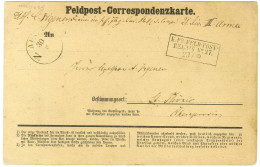 Cachet Encadré K.PR.FELD.POST / RELAIS N° 37 (Villiers Sur Morin) Sur Carte De Correspondance En Franchise Militaire Pou - Lettres & Documents