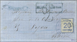 Cachet Provisoire (grand Modèle) POSTES / EPINAL / Als. N° 6, à Côté Cachet Encadré Bleu K:PR: / FELDPOST-RELAIS N° 66,  - Cartas & Documentos