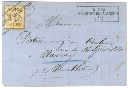 Cachet Encadré K:PR / FELDPOST RELAIS N° 68 (Châteauvillain) / Alsace N° 5 Sur Lettre Avec Texte Pour Nancy. - SUP. - Briefe U. Dokumente