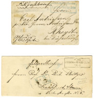 Lot De 2 Lettres Avec Cachet Encadré K:PR / FELDPOST RELAIS N° 70 (Vesoul Et Port Sur Saone) Adressées En Franchise Mili - Brieven En Documenten