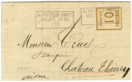 Cachet Encadré Violet K.PR.FELD.POST / RELAIS N° 76 (Laon) / Alsace N° 5 Sur Lettre Avec Texte Pour Château Thierry. - S - Brieven En Documenten