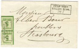 Cachet Encadré K.PR.FELD.POST / RELAIS N° 96 (Neufchâteau) / Alsace N° 4 Paire (1 Ex Léger Pli) Sur Lettre Pour Strasbou - Covers & Documents