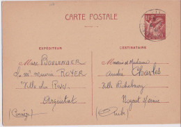 Carte Postale Entier Type Iris 1940-44 N° 431 CP2 80c Brun Avec Mention Expéditeur Et Destinataire Cachet 1941 - Standard Postcards & Stamped On Demand (before 1995)