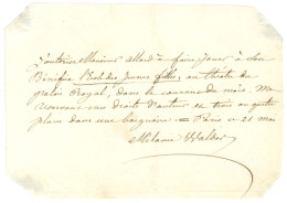 WALDOR Mélanie Villenave Dite (1796-1871), Romancière Et Dramaturge. - Sonstige & Ohne Zuordnung