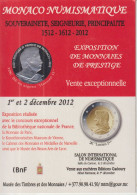 CM 26 . Monaco . Numismatique . 2012 . Exposition . - Covers & Documents