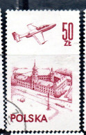 POLONIA POLAND POLSKA 1976 1978 AIR POST MAIL AIRMAIL CONTEMPORARY AVIATION PLANE OVER WARSAW CASTLE 50g USED USATO - Usados