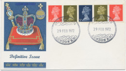 GB SPECIAL EVENT POSTMARK STAMPEX 1972 29 FEB 1972 LONDON S.W.1 On Superb Souvenircover W. Machin Pre-decimal Se-tenant - Covers & Documents