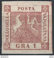 1858 Napoli 1 Grano Carminio MNH Sassone N. 4a - Nápoles
