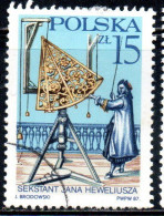 POLONIA POLAND POLSKA 1987 JAN HEVELIUS ASTRONOMER SEXTANT 15z USED USATO OBLITERE' - Oblitérés