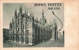 ITALIE - Milano - Rosa Hotel - Cathedrale - Plan - Carte Postale Ancienne - Milano (Mailand)