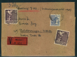 1947, Wertbrief über 7.100 Mark Ab München - Lettres & Documents