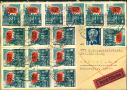 1953, Eilbrief Mit Hübscher Massenfrankatur Aus Radebeuel - Storia Postale