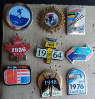 Lot 9 Pin's Badge Watch Montre OMEGA Jeux Olympique - Olympic Games