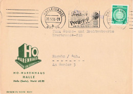 DDR Brief ZKD Dienst EF HO Warenhaus Halle 1955 - Briefe U. Dokumente