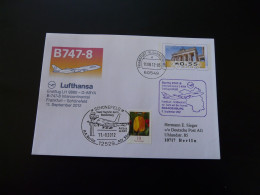 Lettre Premier Vol First Flight Cover Frankfurt Berlin Boeing 747 Intercontinental Lufthansa 2012 - Privé Briefomslagen - Gebruikt