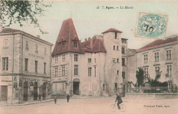 FRANCE - Agen - Le Musée - Colorisé - Place - Homme à Vélo - Carte Postale Ancienne - Agen