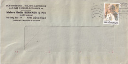 Enveloppe Oblitéré  Maison Émile Bervaes & Fils Société Anonyme Fils Outiallages Liège 1985 - Brieven En Documenten