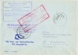 DDR ZKD Brief VEB Wirkmaschinenbau Spulmaschinenbau Burgstädt 1971 - Zentraler Kurierdienst