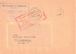 DDR ZKD Brief VEB Vereinigte Hausschuhwerke Grossharthau 1971 - Zentraler Kurierdienst
