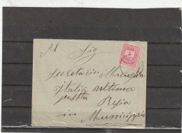 Hungary In Croatia TRAIN POST Zagreb-Fiume COVER 1891 - Covers & Documents