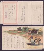 JAPAN WWII Military Paradise Farm Village Picture Letter Sheet Manchukuo Chengzigou China WW2 - 1932-45 Manchuria (Manchukuo)