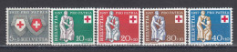 Switzerland 1957 - Pro Patria: Rotes Kreuz, Mi-Nr. 641/45, MNH** - Unused Stamps